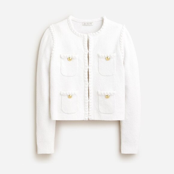 NWT J. Crew Women Size XL Odette Sweater Lady Jacket in Cotton Blend Boucle NEW - Picture 2 of 7